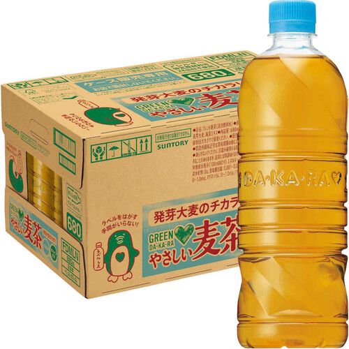 サントリー GREEN DA・KA・RAやさしい麦茶 ラベルレス 1ケース 680ml x