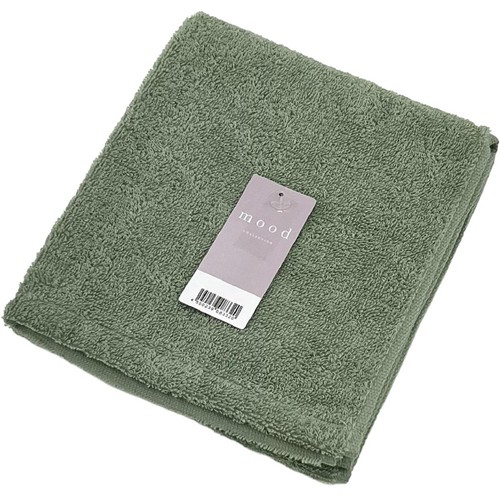 林 ムードカラー フェイスタオル 約34 x 80cm カーキ Green Beans