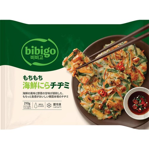 ミチビッシュ専用　sesame bean CJ FOODS JAPAN bibigoもちもち海鮮にらチヂミ【冷凍】 210g Green