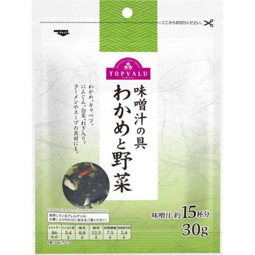 味噌汁の具(わかめと野菜) 30g トップバリュ