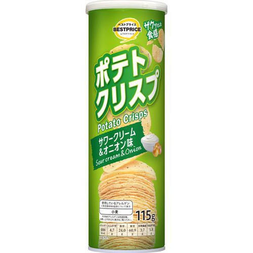 ポテトクリスプ サワークリーム&オニオン味 115g トップバリュベストプライス