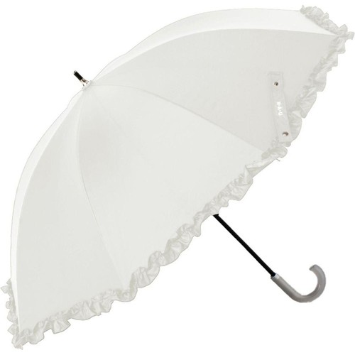 H・A・U 晴雨兼用スソフリル傘 47cm オフホワイト