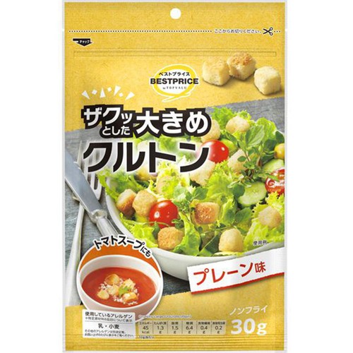 ザクッとした大きめクルトン プレーン味 30g トップバリュベストプライス