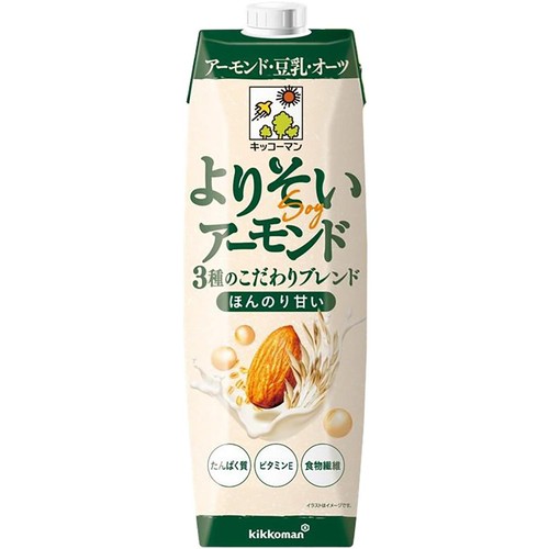 キッコーマン よりそいアーモンド ほんのり甘い 1ケース 1000ml x 6本