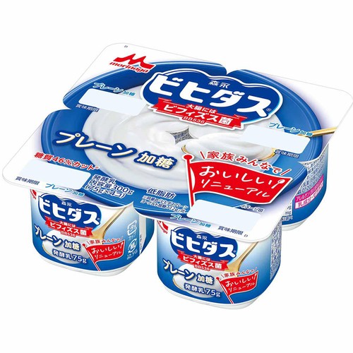 森永乳業 ビヒダスヨーグルト プレーン加糖 75g x 4個