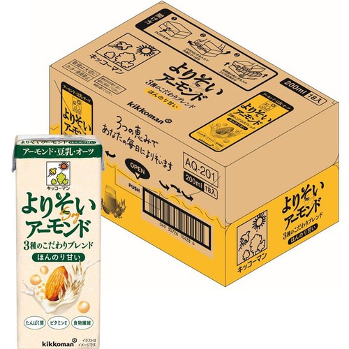 キッコーマン よりそいアーモンド ほんのり甘い 1ケース 200ml x 18本