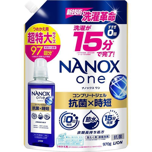 ライオン NANOX one 抗菌x時短 つめかえ用 超特大サイズ 970g