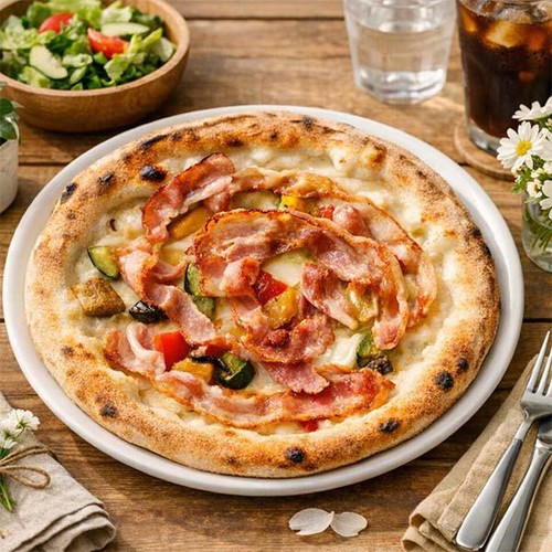 PIZZAREVO 佐賀七山・燻やコラボ 生ベーコンピッツァ【冷凍】 260g