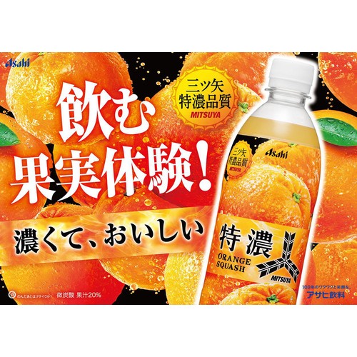 アサヒ飲料 三ツ矢 特濃オレンジスカッシュ 500ml Green Beans