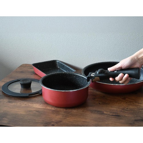 IH対応マーブルコートクックウェア5点セット フライパン・鍋