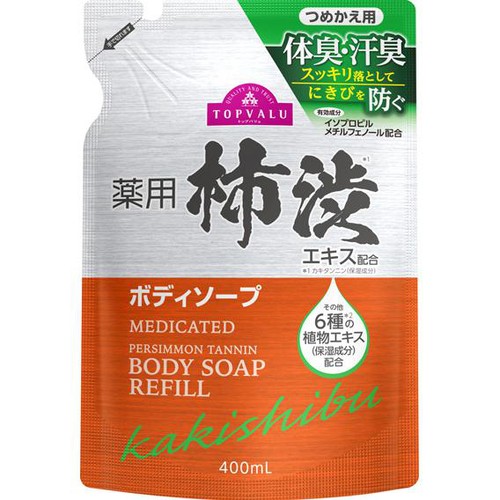 薬用柿渋エキス配合 ボディソープ つめかえ用 400mL トップバリュ