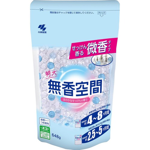 小林製薬 無香空間 特大 ほのかなせっけんの香り つめかえ用  648g