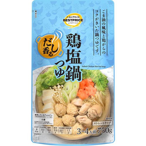 だし香る鶏塩鍋つゆ 750g トップバリュベストプライス