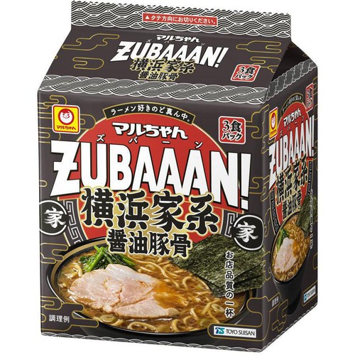 マルちゃん ZUBAAAN! 横浜家系醤油豚骨 130g x 3食