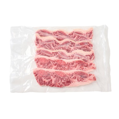 【冷凍】本格焼肉 牛肉骨付きカルビ焼肉用(アメリカ産：8mmカット) 500g