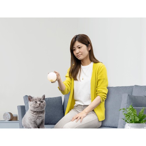 【ペット用】 ムサシ 充電式 まんまるねこちゃんセンサーライト アーモンドクリーム 1個