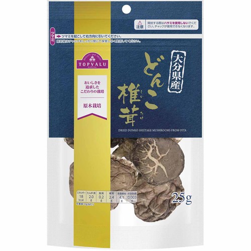 大分県産・原木栽培 どんこ椎茸 25g トップバリュ Green Beans