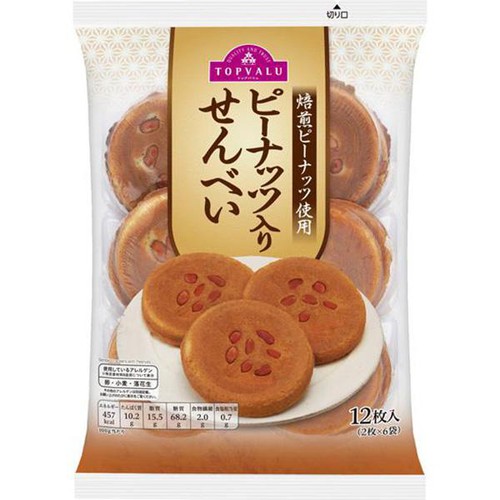 ピーナッツ入りせんべい 12枚 トップバリュ