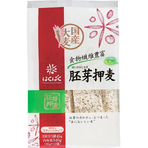 はくばく 胚芽押麦 12袋入 540g