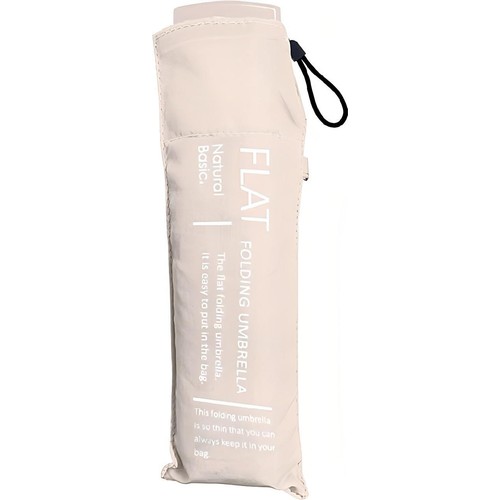 NATURAL BASIC 男女兼用 無地フラット折りたたみ傘 50cm ベージュ