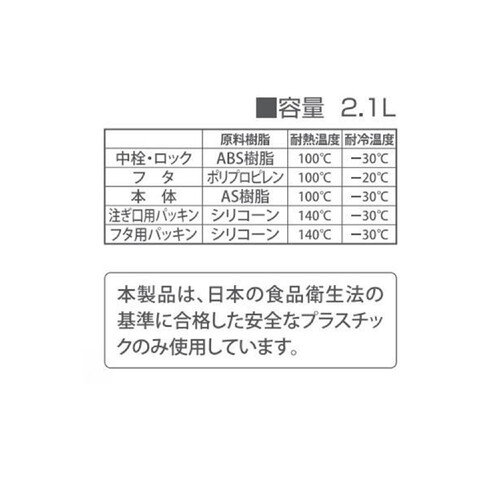 岩崎工業 Lustroware フェローズ タテヨコ・スマートピッチャー  2.1L