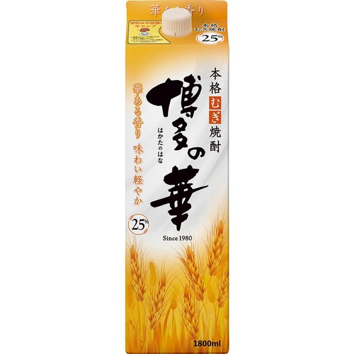 麦焼酎 博多の華  1800mmX12本 福徳長酒類 25度 麦焼酎 博多の華パック 1800ml Green Beans