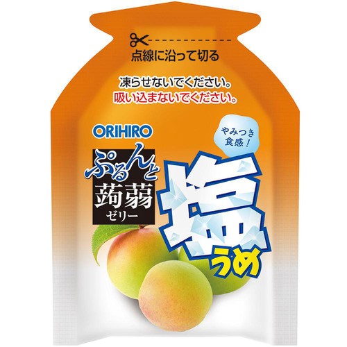 オリヒロ ぷるんと蒟蒻ゼリー パウチ 塩うめ + 塩レモン 12個