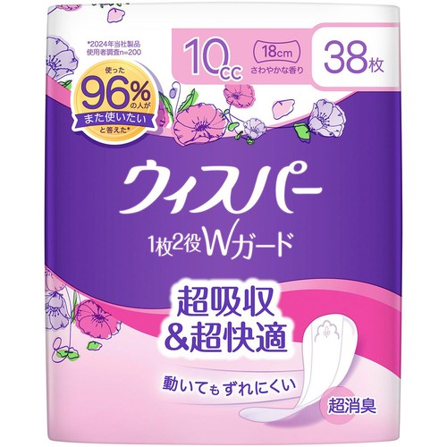 P&G ウィスパー 1枚2役Wガード 10cc 吸水ケア 38枚