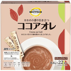 ココアオレスティック 大箱 6.6g x 22本 トップバリュベストプライス