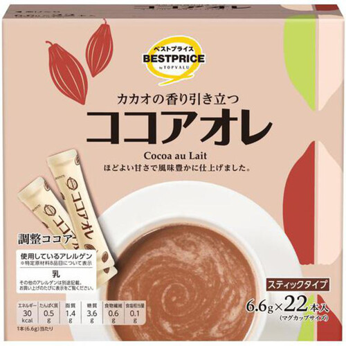 ココアオレスティック 大箱 6.6g x 22本 トップバリュベストプライス