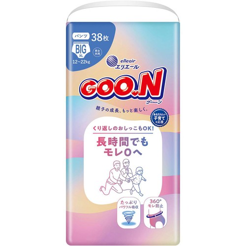 大王製紙 グーン 長時間でもモレ0へ パンツ BIGサイズ (12～22kg) 38枚