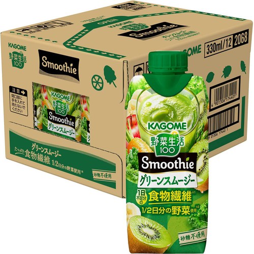 カゴメ 野菜生活100 Smoothieグリーンスムージー 1ケース 330ml x 12本