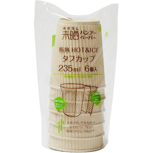 ストリックスデザイン 未晒 バンブーペーパー 断熱タフカップ 235ml 6個入