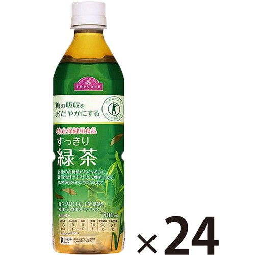 特保 すっきり緑茶 1ケース 500ml x 24本 トップバリュ Green Beans