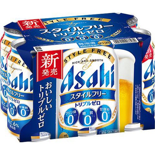 【6%】 アサヒ スタイルフリー  トリプルゼロ 350ml x 6本