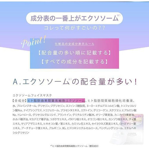メモリーテック エクソソーム フェイスマスク 7枚入