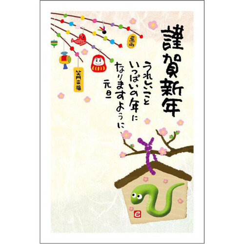 年賀はがき5枚入り お年玉付き年賀状パック 令和7年巳年 特選フルカラー FPー07