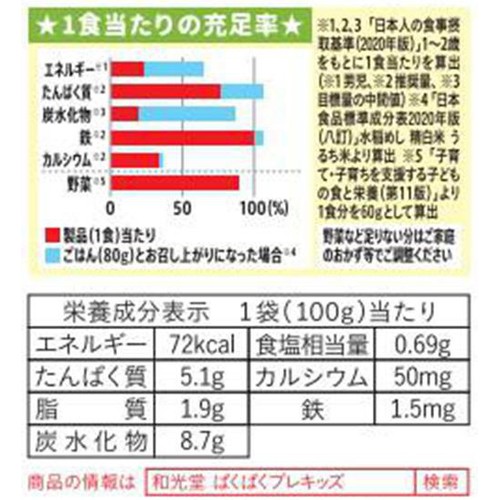 和光堂 ぱくぱくプレキッズ 野菜たっぷりキーマカレー 1歳半頃から2歳代目安 100g
