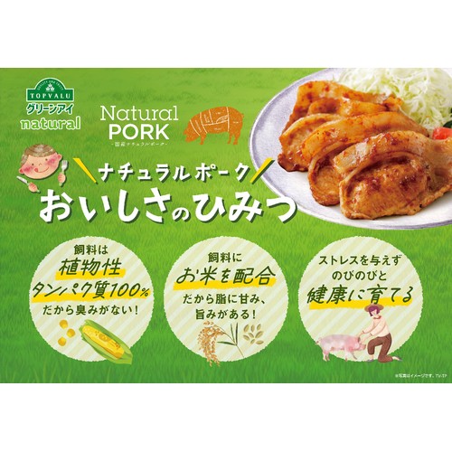 宮城県産ナチュラルポークかたロースかたまり 270～330g 【冷蔵】トップバリュグリーンアイナチュラル
