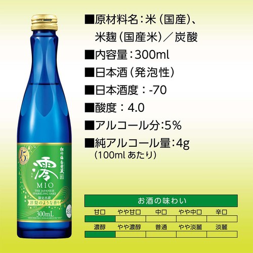 【5%/京都府】 松竹梅 白壁蔵 澪 洋梨のような香り 300ml