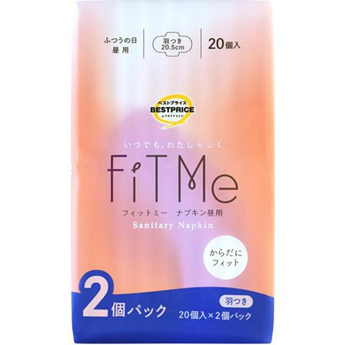 FiT Me ふつうの日昼用 羽つき 20.5cm  20個 x 2個パック トップバリュベストプライス