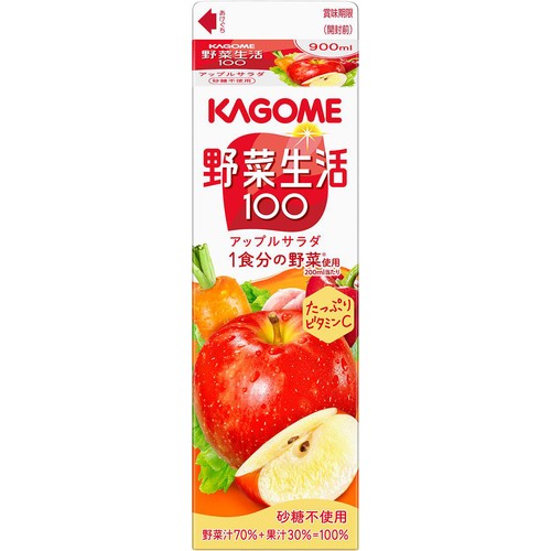 カゴメ 野菜生活100 アップルサラダ ホームパック 900ml