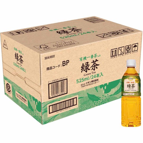 yuuu) 送料分として 有機一番茶入り 緑茶 1ケース 525ml x 24本 トップバリュベスト