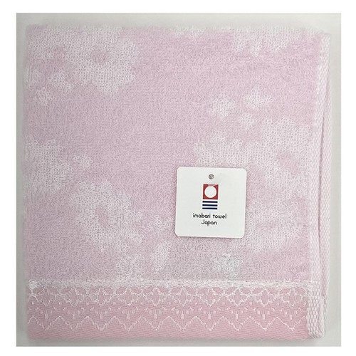 林 今治フラワーワルツ ハンドタオル約34 x 35cm ピンク Green Beans