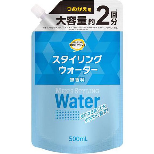 メンズ寝ぐせ直しウォーター つめかえ 500ml トップバリュベストプライス