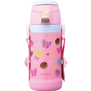 ドウシシャ そこまで洗える3WAYキッズボトル 450ml ピンク 水筒