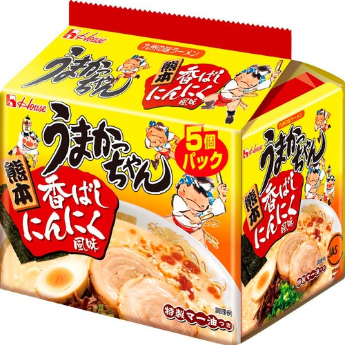 ハウス食品 うまかっちゃん 熊本香ばしにんにく風味 5個パック 80g x 5食