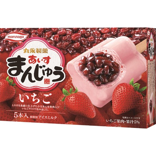 丸永製菓 あいすまんじゅう いちご 80ml x 5本