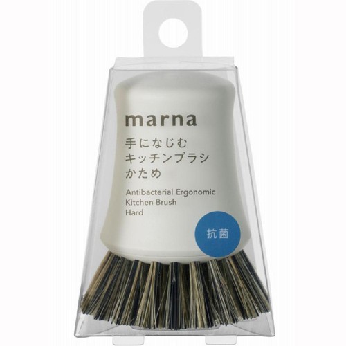 マーナ 手になじむキッチンブラシ かため ホワイト 1個 Green Beans