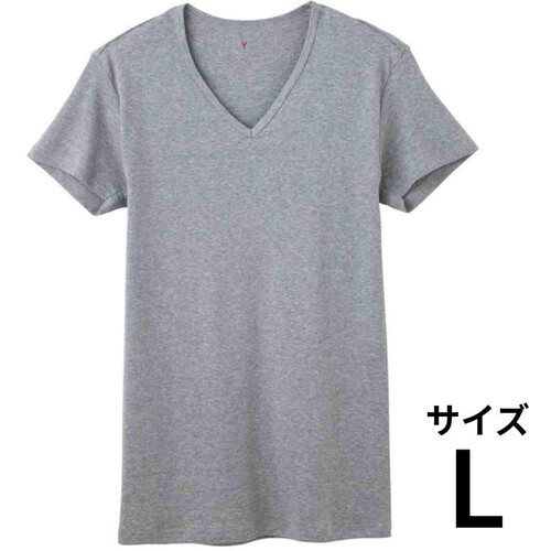 グンゼ YG 紳士 ピュアコットンVネックTシャツ L グレーモク